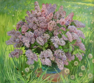« Lilac and dandelions » ,60x70 cm, 2007 Картина художника Дубровского Алесандра /Painting by Alexandr Dubrovskyy