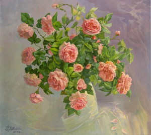 « Roses», 70х80 cm, 2009 Картина художника Дубровского Алесандра /Painting by Alexandr Dubrovskyy